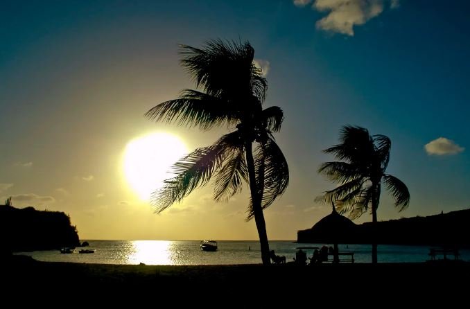 Sunset spots in Curacao Knip Beach